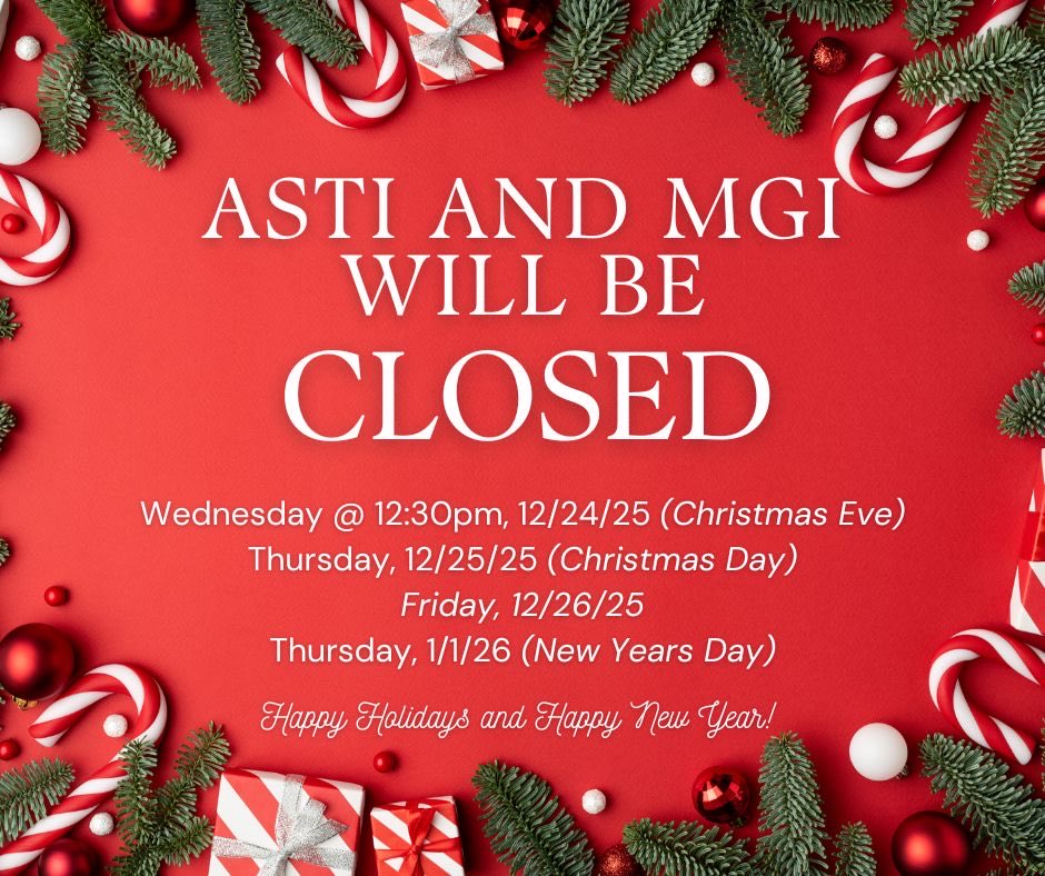 ASTIBoston's tweet image. Any questions or concerns? Contact us or make an appointment before our holiday closings by calling us at (781) 893-7041 or email info@astiboston.com

#happyholidays #holidays2025 #merrychristmas #happyhannukah #merrykwanza #closings #hours