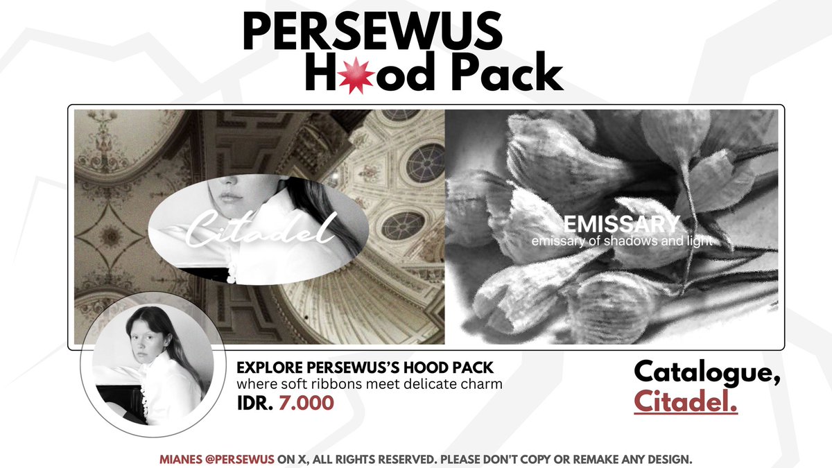 persewus's tweet image. new whispers arrive in the Persewus Hood Pack. fragments of "Regal Antiquity" : TENEBRIS, REGAL, CITADEL &amp;amp; SYLVAN. please show them lots of love &amp;amp; DM me if anything seems off ♡