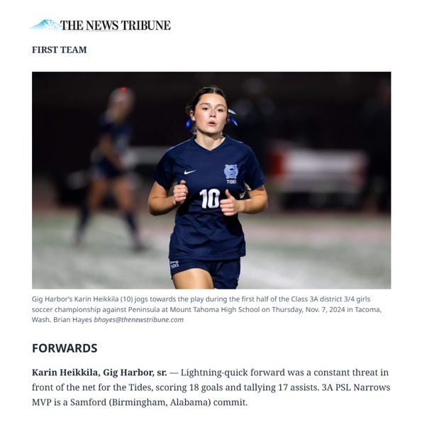 Karin2026's tweet photo. Thank you @tntpreps for the all-area first team selection! Senior season ends with a 17-1-3 record, with only loss via PKs in state playoffs. Onto ECNL club season and track winter training. @GHTidePride @WPFC_G08_ECNL @WAPremier @coldbrew25 @ImYouthSoccer @manley_tnt https://t.co/c1Y2khIEnR