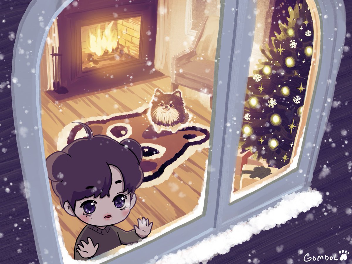 gyeoul_gom95z's tweet image. 크리스마스에 행복만 가득하길🙏☃️🌲
#btsfanart #btsv #taehyung #Christmas2025