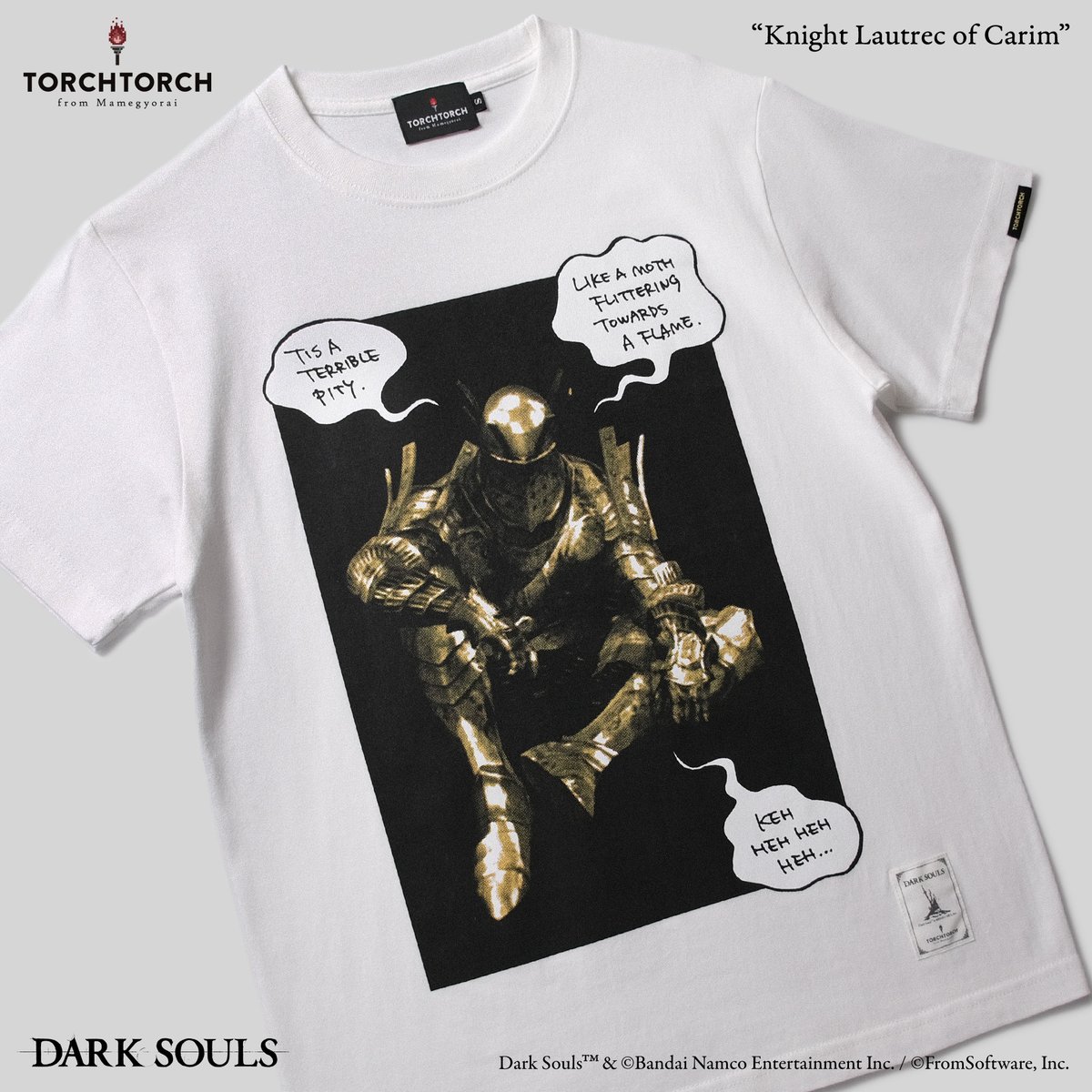 torchtorch_jp's tweet image. 【一般販売開始】
「DARK SOULS/ 女神の騎士ロートレクのTシャツ」が、各店舗とECサイトに入荷いたしました。独特な鎧を身に着けた、不敵に嗤う謎の騎士。長きにわたり廃番となっていたTORCH TORCHの初期作が、新たな仕様で7年ぶりの登場です。
torchtorch.jp/product/darkso…