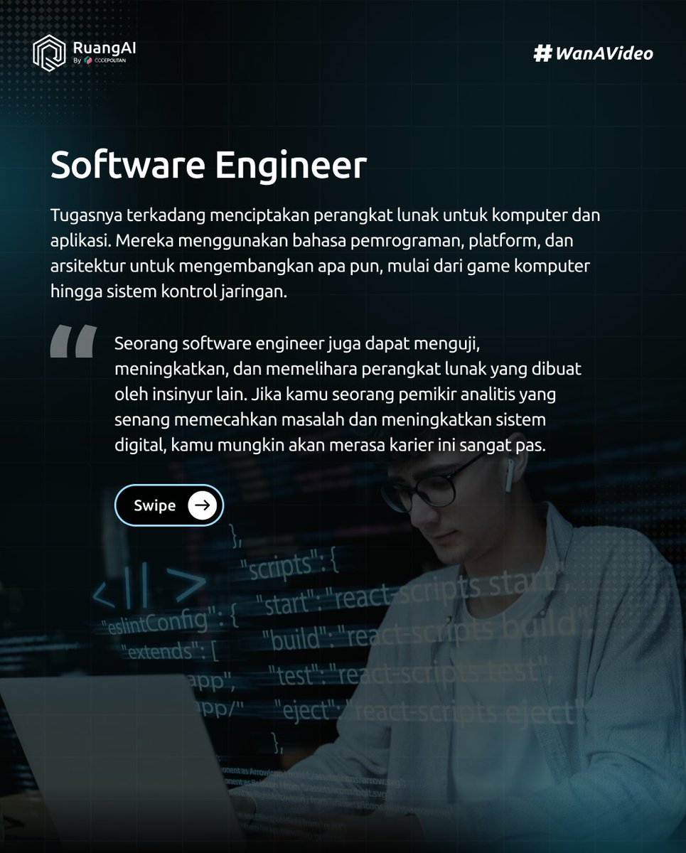 CodePolitan's tweet image. Karir yang akan tetap relevant di tahun 2026!!!

Cek 3 rekomendasinya diatas ya 👆😉✨

Yuk manfaatkan AI sebagai alat, apapun profesinya.. kamu tetap jadi pemeran utamanya~

Follow: @codepolitan dan @alibaba_cloud

#GenAIVideoFest #RuangAI