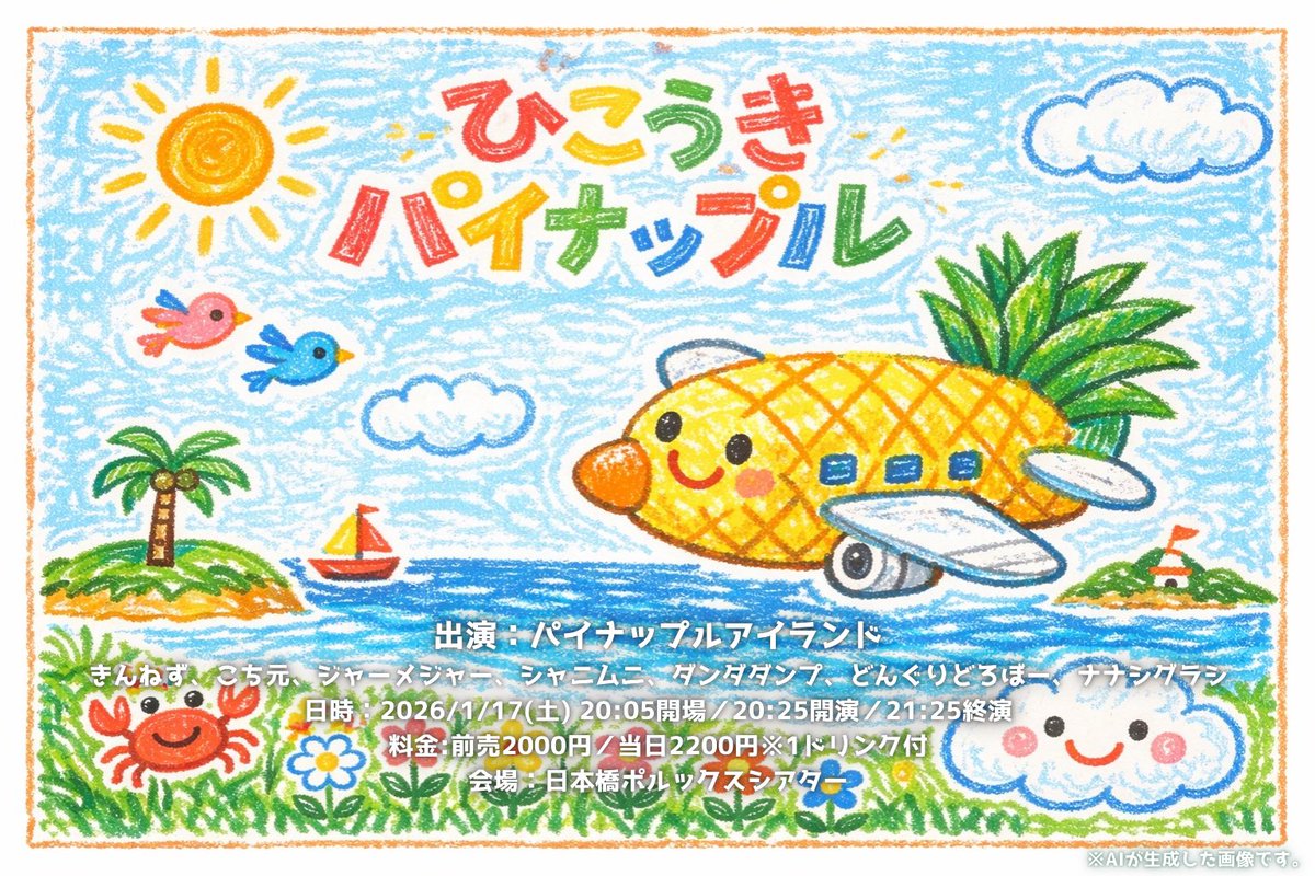 ライブ情報📣🆕✨ 📍ポルックスシアター 「ひこうきパイナップル」 11