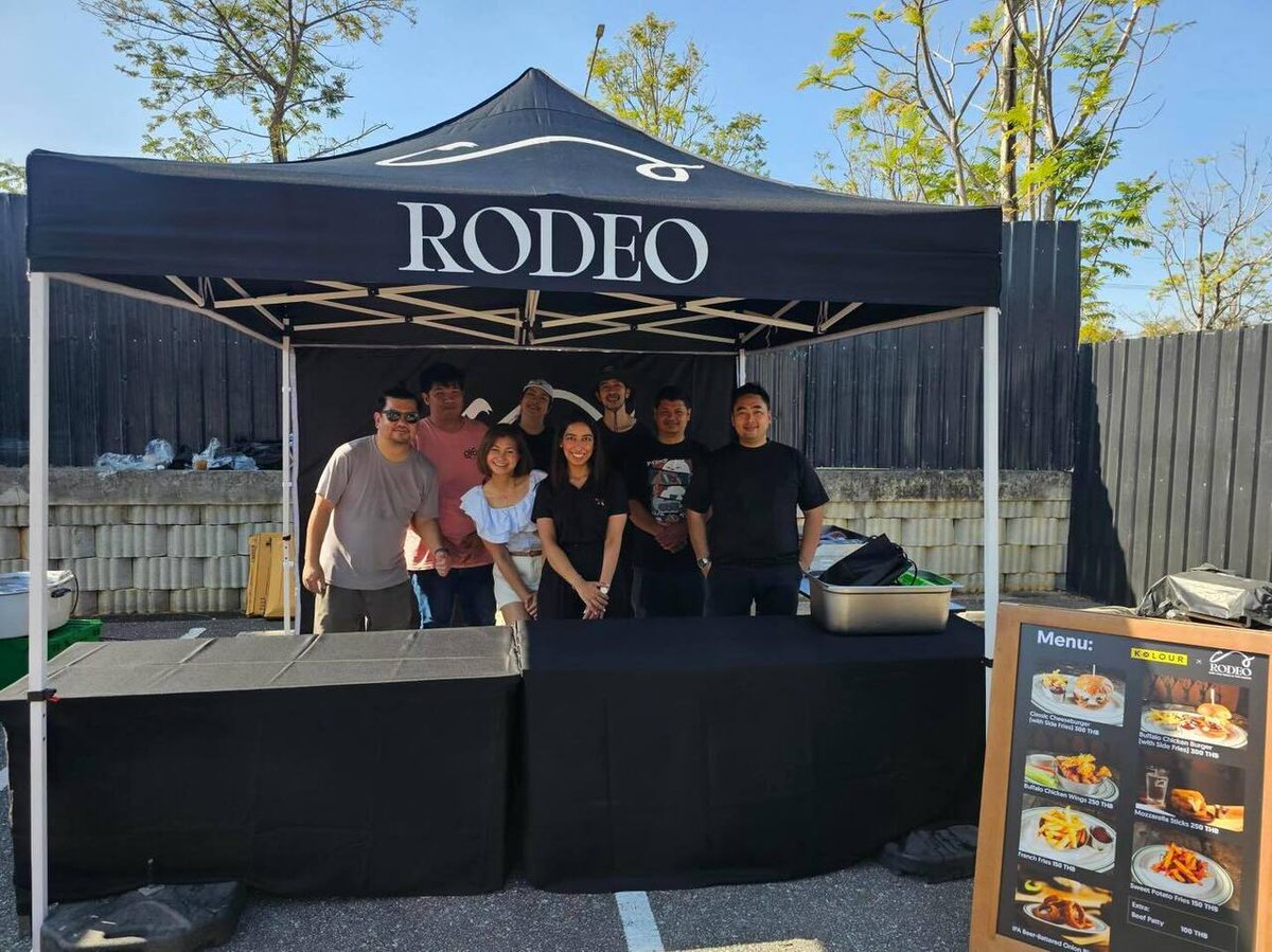 Rodeo at Kolour Hugel, Legend Siam Pattaya 🌴
Featuring our classic cheeseburger, buffalo chicken burger, and a delicious fries selection.

Want Rodeo at your next event? DM us to book our booth - Mexican or Texas-style, or come host at Rodeo 🤠 instagr.am/p/DSl6Yo-EwIo/