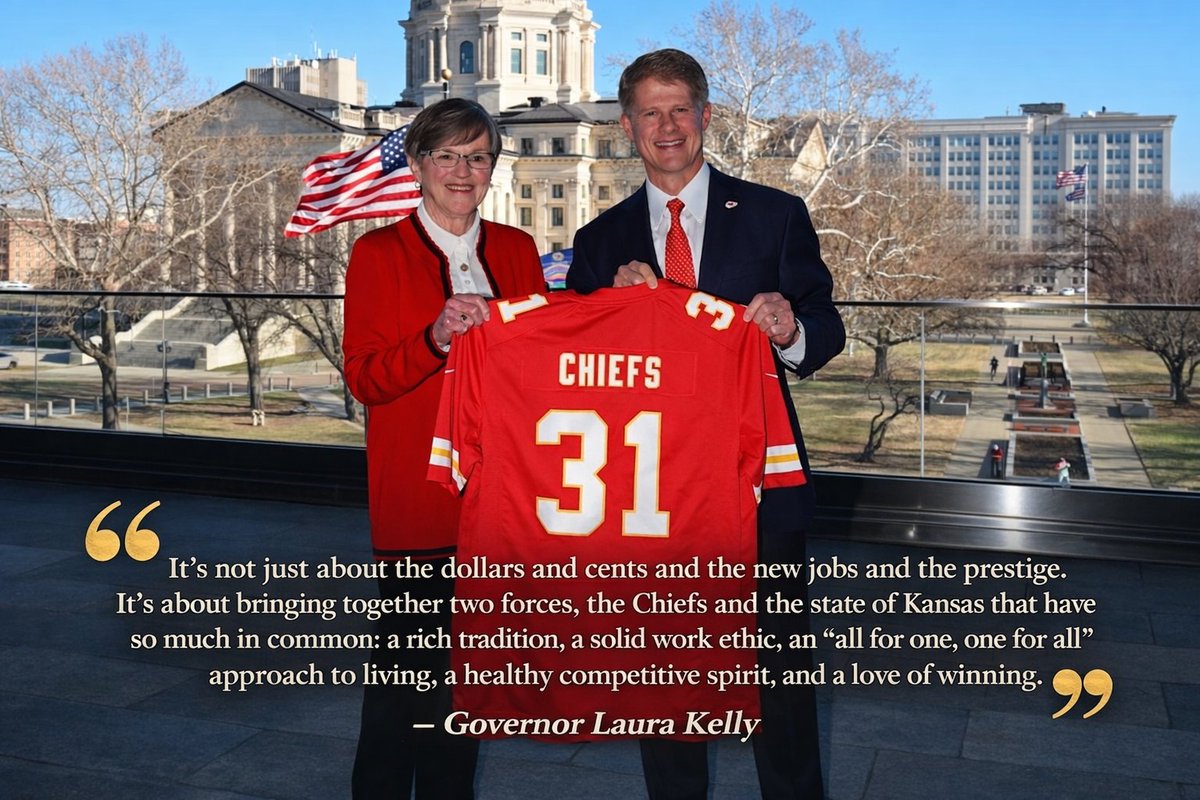 calebcorrell's tweet image. Laura Kelly, the best Kansas governor in my lifetime!