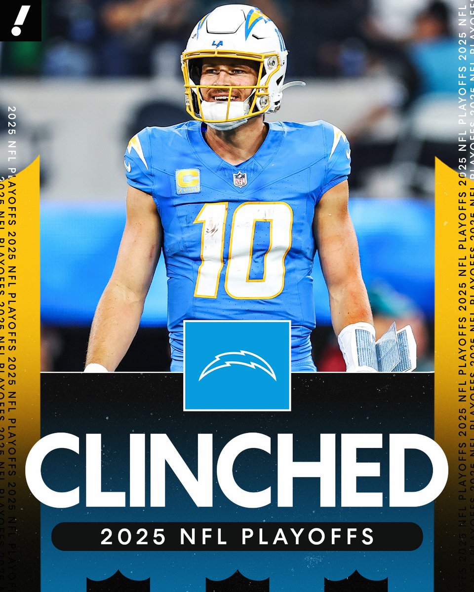 The Chargers are playoff bound after the Indianapolis loss tonight ⚡