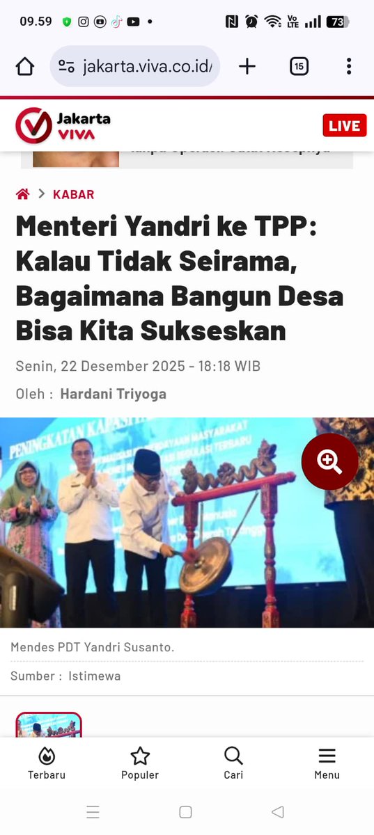 OBNagara's tweet photo. Pembukaan Peningkatan kapasitas dan konsolidasi TPP oleh Menteri Desa,PDT

#TPPUjungTombakPembangunanDesa
#MenteriDesaPeduliTPP
#PendampingDesaUjungTombakPembangunan

@prabowo
@YandriSusanto
@ArizaPatria
@KerjaSeskabRI https://t.co/PtvIdPVXdi