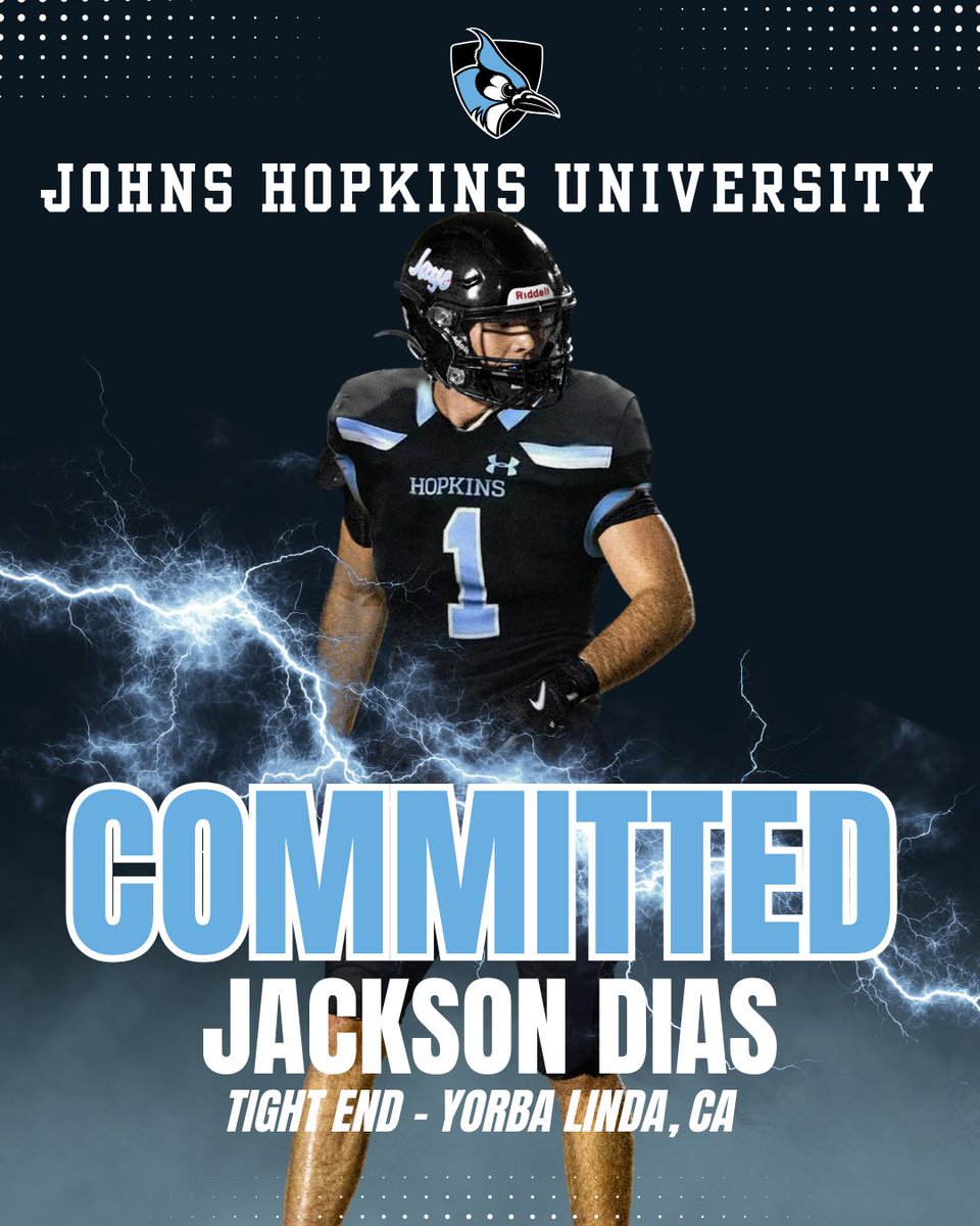 JacksonMiloFB's tweet image. After receiving my acceptance letter, I am proud to announce that I am 100% committed to @JHU_Football! Thank you so much @CoachHorvatits and the JHU staff for your help throughout the recruitment process! @CoachRio55 @CoachWodicka @Jason_D_Gray @DannyLockhartS1