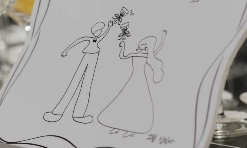 o3o_rookie's tweet image. 김우빈x신민아 청첩장, 결혼식 메뉴판에 있는 손그림들 다 신민아가 그린거래.... 최소한의 선으로 저렇게 그린 것도 ㄴㅁ 예쁘고 센스 미쳤다