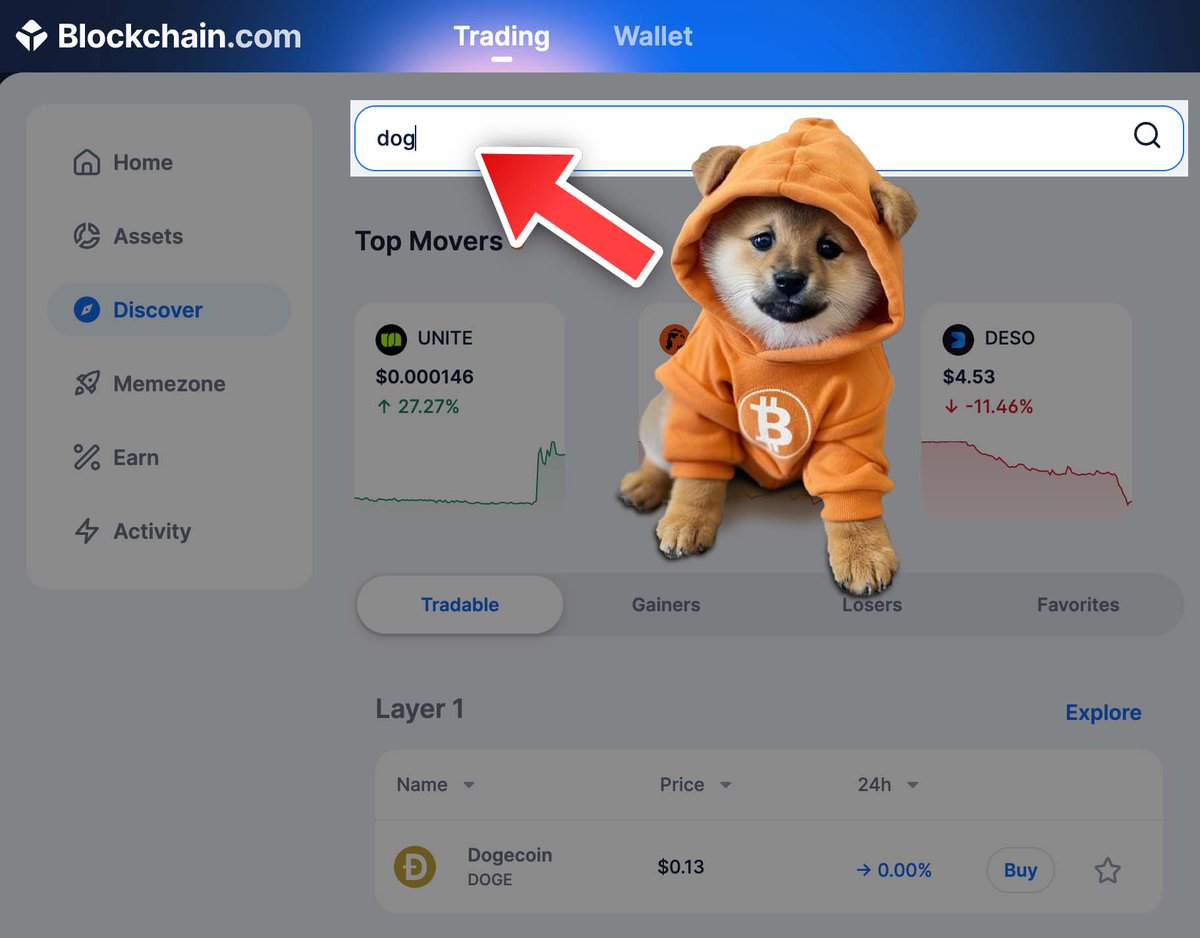 Cryptolution's tweet image. When @Blockchain lists $DOG (Bitcoin) for Spot Trading, it won’t just be a listing...it’ll be one of the most viral moments the exchange has ever seen.

VOTE NOW: ❤️ Like | 🔁 Repost | 💬 Comment