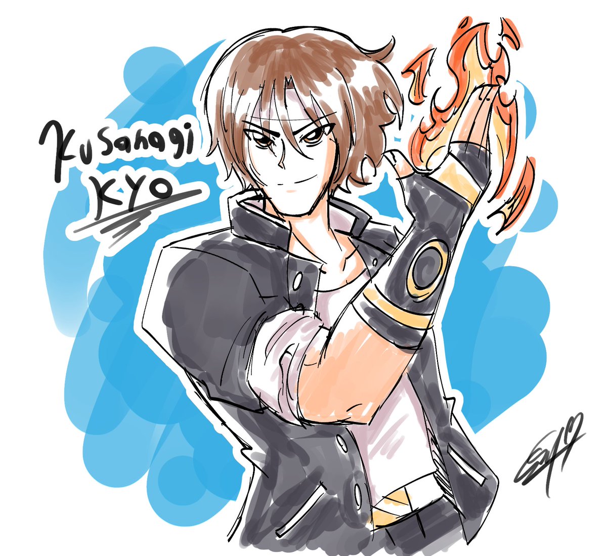 A Kyo Kusanagi marker styled doodle #KOF #草薙京