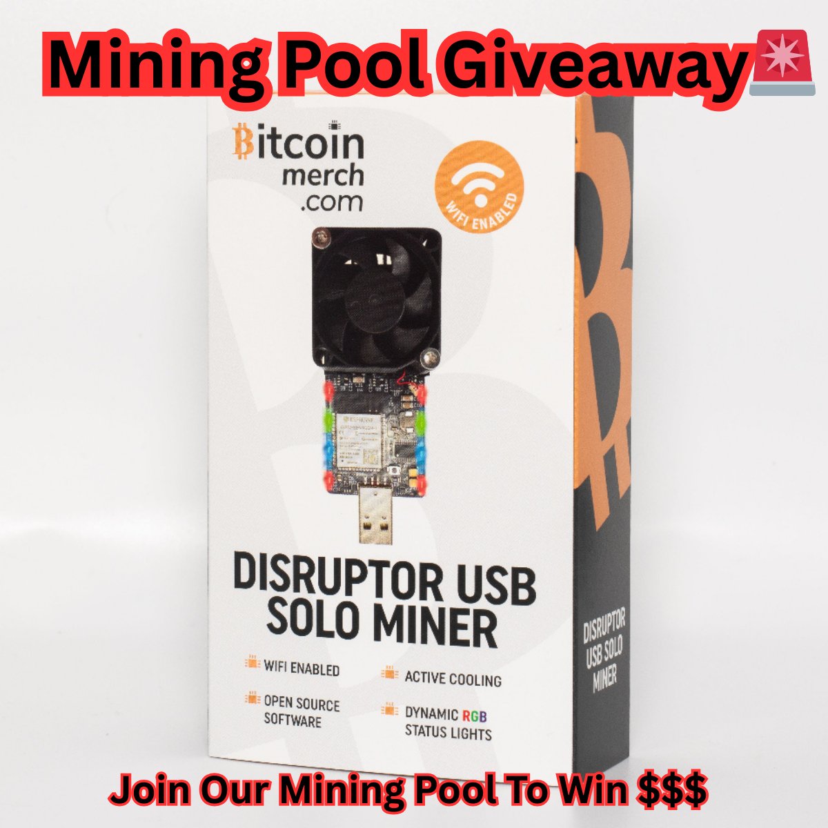 BitcoinMerchCom's tweet image. 🚨NEW Giveaway - Disruptor USB Solo Miner Worth Up To $1K USD

To Enter:
1)👋Follow @bitcoinmerchcom
2)🩷Like This Post
3)🔁Repost

BONUS (Higher Chances!) : Quote tweet with a screenshot of you mining in our pool!🪓

URL - pool.bitcoinmerch.com
Port - 3333

Drop a comment…