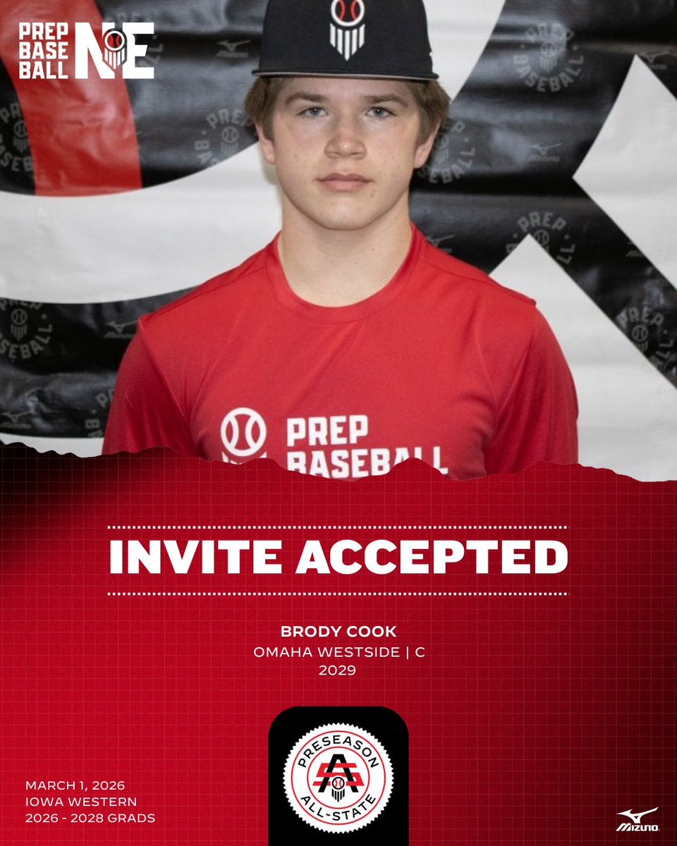 #𝗡𝗘𝗣𝗔𝗦𝟮𝟲: 𝗜𝗻𝘃𝗶𝘁𝗲 𝗔𝗰𝗰𝗲𝗽𝘁𝗲𝗱 ✅

𝗣𝗿𝗼𝘀𝗽𝗲𝗰𝘁: Brody Cook
𝗖𝗹𝗮𝘀𝘀: 2029
𝗛𝗦: Omaha Westside
𝗣𝗢𝗦: C
𝗦𝘁𝗮𝘁𝗲 𝗥𝗮𝗻𝗸: 2

👤: loom.ly/VyUuFcc l <a href="/Brody_Cook17/">BrodyCook17</a>

𝚁𝚎𝚚𝚞𝚎𝚜𝚝 𝚈𝚘𝚞𝚛 𝙸𝚗𝚟𝚒𝚝𝚎
loom.ly/R6MW7hM