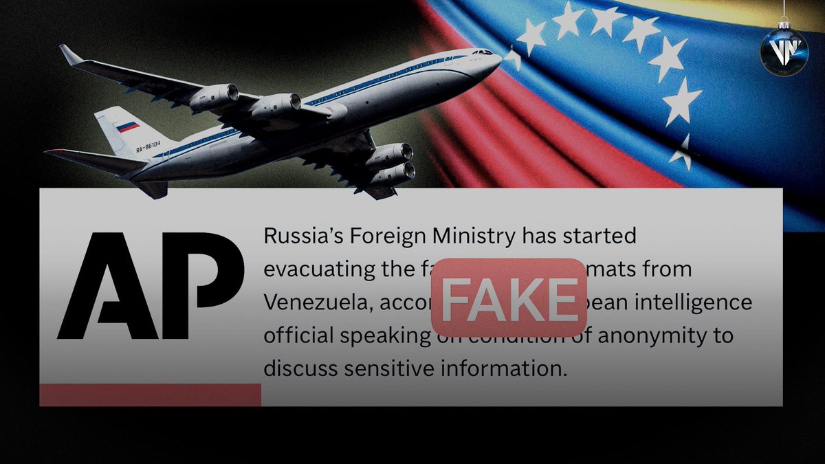 🇷🇺 ¡Rusia lo dice claro! Desmiente categóricamente la campaña de fake news de la agencia AP.

El Ministerio de Asuntos Exteriores ruso desmintió la falsa información publicada por la agencia AP y difundida por la extremista <a href="/MariaCorinaYA/">María Corina Machado</a> . Su embajada en Venezuela no está