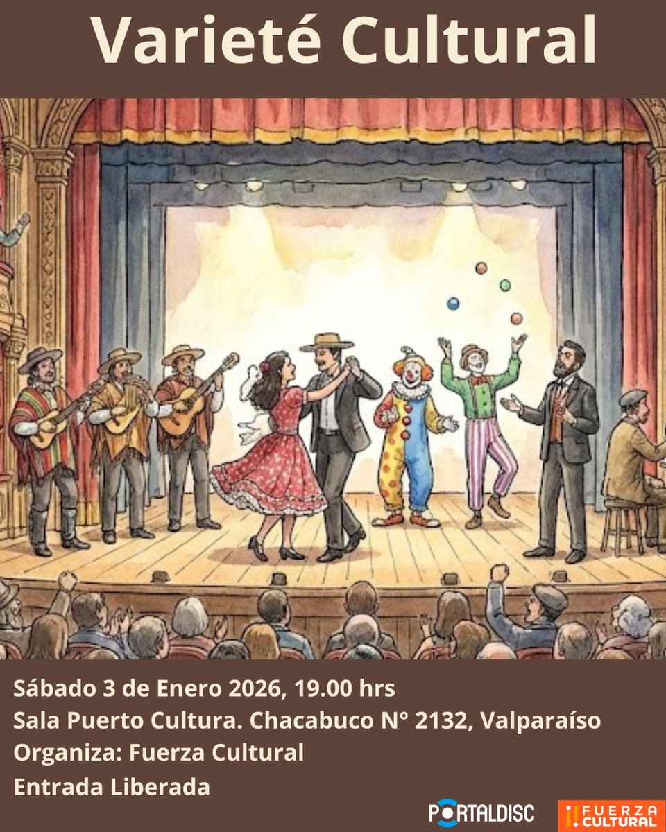 Atención Valparaíso, se viene nuestro primer evento del año. Entrada liberada

#varietecultural
#fuerzacultural
#cultural
#salapuertocultura