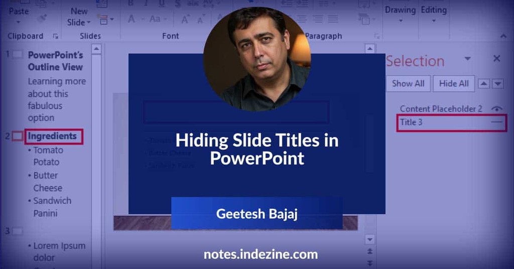 BlogIndezine's tweet photo. That’s exactly what happens when you move slide titles off the slide area—they might disappear from view, but the moment you press the Reset button, boom!—back in place.

Read more 👉 https://t.co/DCI1MSqZjp

#HiddenTitles #DesignWithPurpose #StructureMatters https://t.co/UsqdnAnWfj