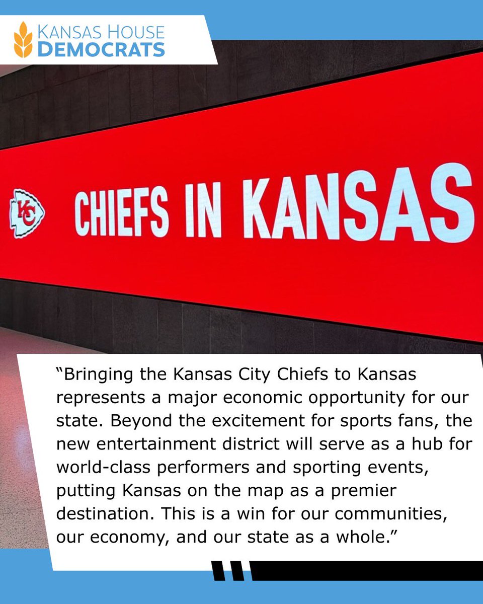 Welcome to Kansas, <a href="/Chiefs/">Kansas City Chiefs</a>! #ksleg