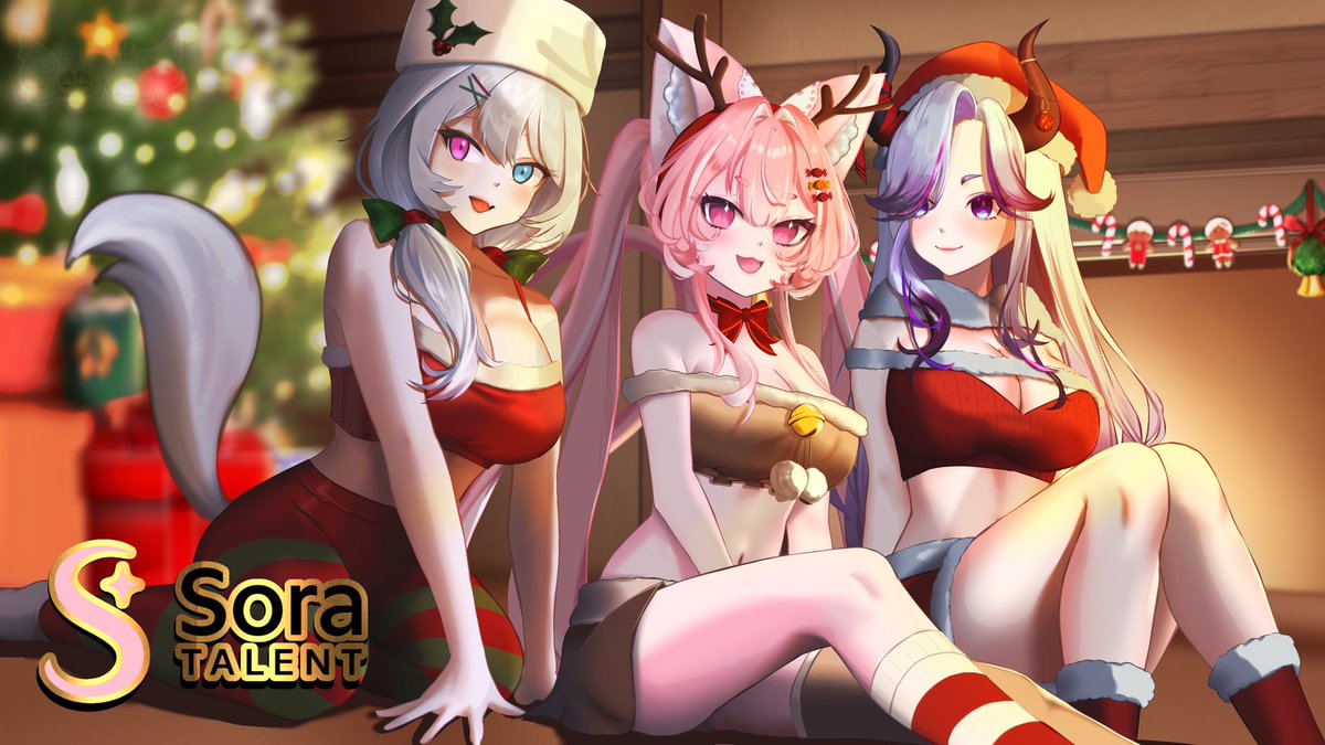 Happy holidays from SoraTalent 🎄✨ 

<a href="/kanakovt/">Kana 💌 VTuber</a> @nymphaaeavt <a href="/NYAANNIEE/">N Y Λ N N I E ニャニ</a>
#SoraTalent