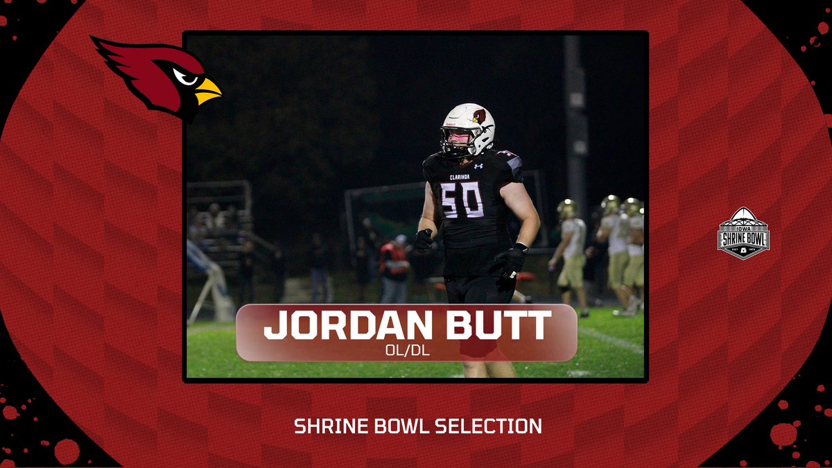 Congratulations to Jordan Butt on being selected to the Iowa Shrine Bowl South Team!