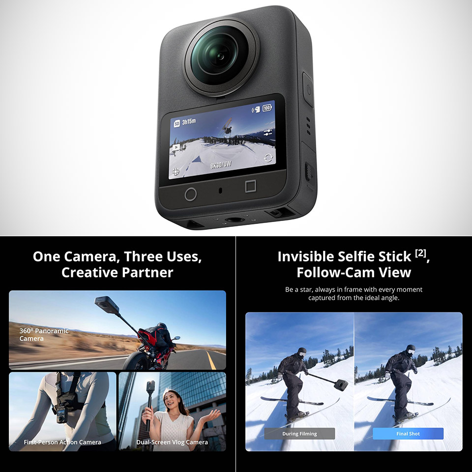 djirumor's tweet image. Meet the DJI Osmo 360: the 8K 360° camera that’s crushing the competition with stunning low-light shots, 100-min battery life, and rock-solid stabilization.

Pocket-sized power with pro features for every adventure!

#360Camera #TechGear

 (1/2)