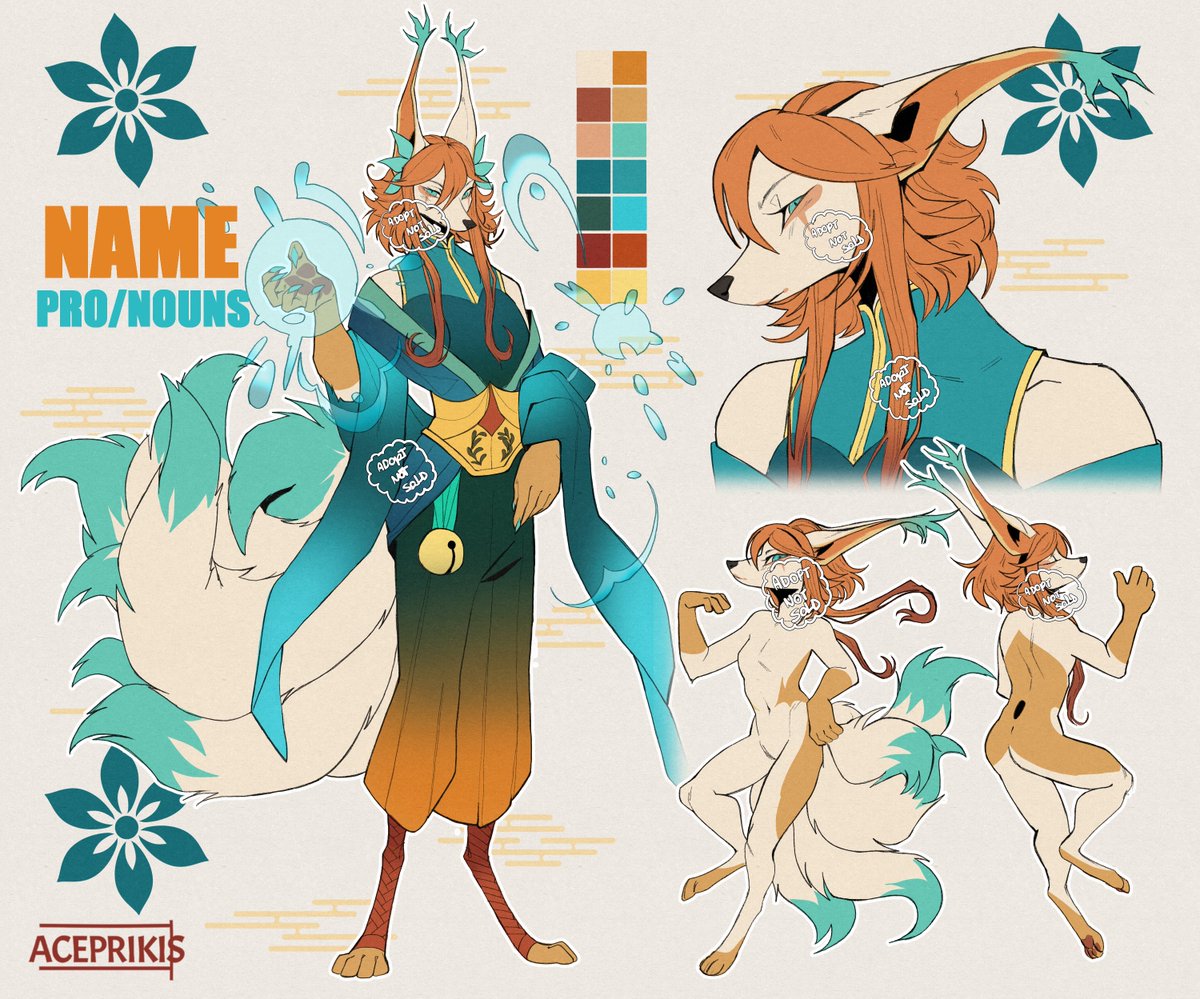 New adopt! Sorcerer Kitsune! 
(more info below)

❤️+🔁 are appreciated!!