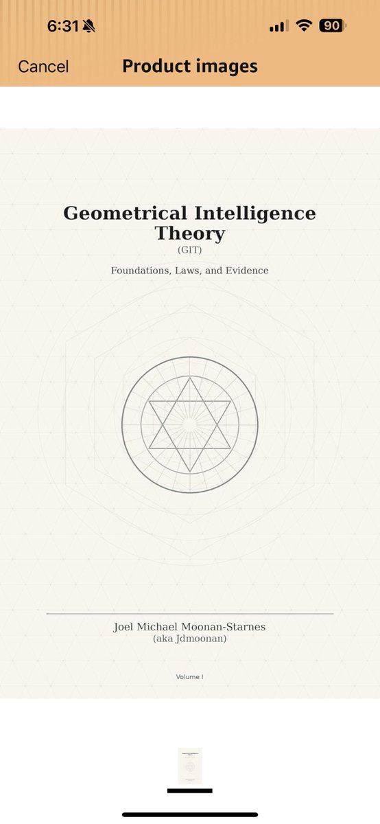 jdmoonan's tweet photo. X — Volume I
Geometrical Intelligence Theory (GIT) — Volume I is the starter codex: core mathematical laws + symbols for a portable reasoning engine (not “AI vibes”). Available on Amazon if you want to build with it.
#GIT #AI #Math #Systems https://t.co/k1yw8PHwAD