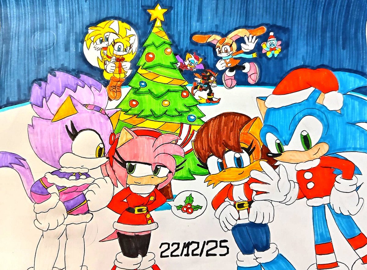 🎄Ya estamos cerca de navidad🎄
Tal vez en mi país no cae nieve, pero eso no quita que haga un gran frío.
(Si hay un ship Yuri aquí, y que?)
#SonicTheHedgehog  #sonicfanart #Christmas2025