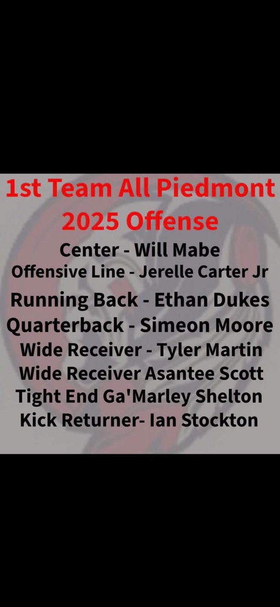 asantaescott's tweet image. Blessed to receive these honors!!

2nd team all state!
1st team all region!
1st team all piedmont!

@Coach_Favero @Jc5fitness @CoachJSchluet @CoachScottJames  @elite360recruit @jetercoach1 @CoachMatt_NCCU @drekendrick4 @JMUFBRecruiting @CoachSprad_3 @coach_J_Santi @coachrankin_