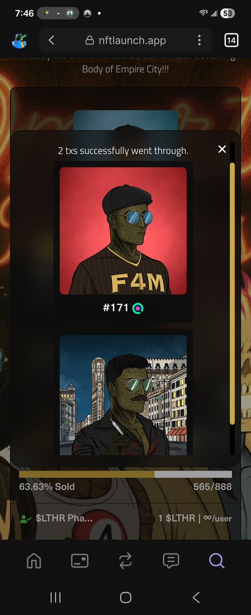 <a href="/Omerta_SOL/">Omerta, the Grand Mafia</a> yessir just minted my 2 ah day until mintout, who's coming with me 🫡