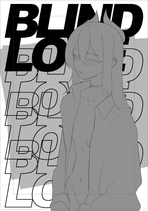 俺もおしゃれ絵師みたいなの描きたくて次の同人誌の表紙案描いてみた 