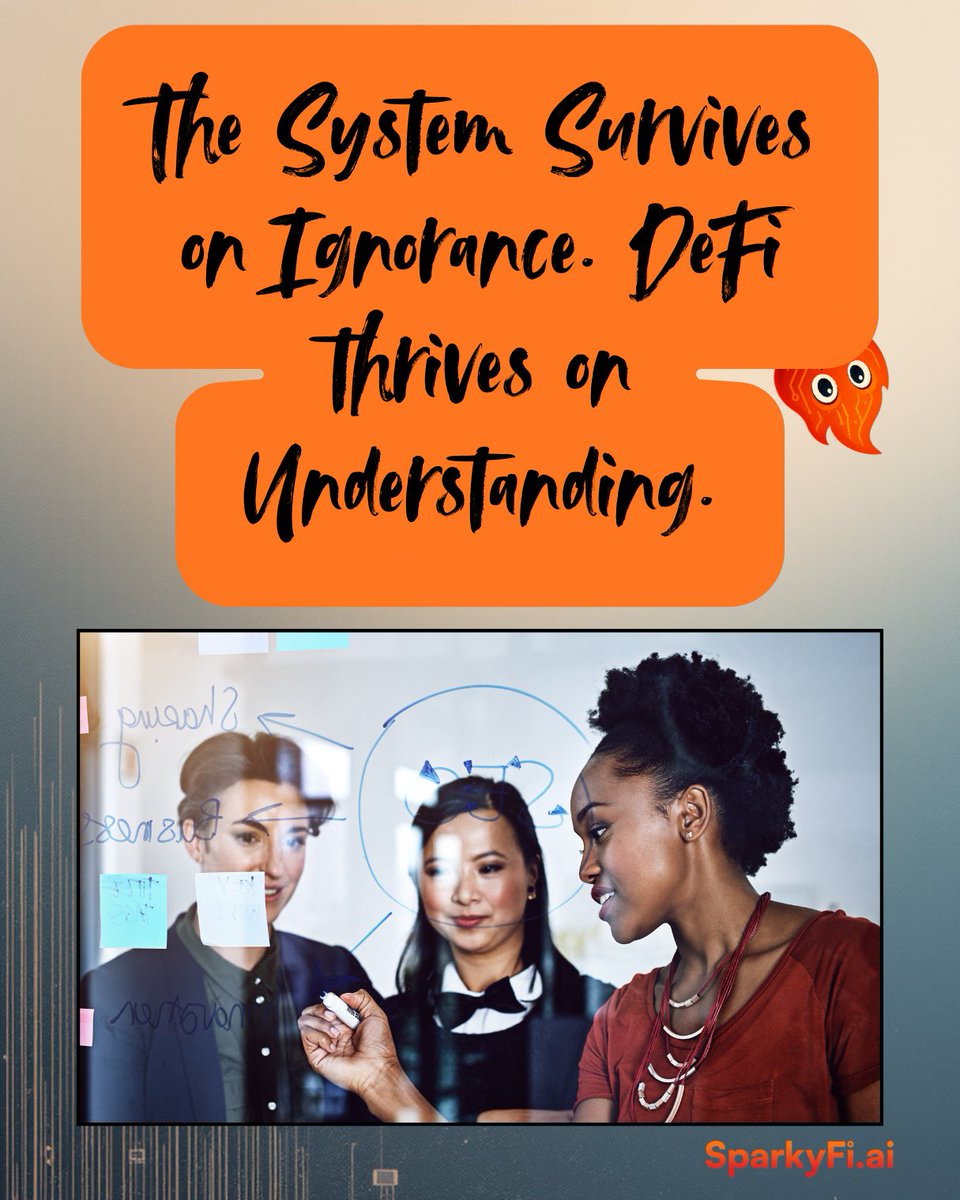 sparkyfi_ai's tweet photo. ๐ Your Daily Quote: The system survives on ignorance. DeFi thrives on understanding.
Contemplation:
What concept unlocked your next level?
#CryptoAwakening #DeFiMindset #SparkyFi https://t.co/Jf5m3SsHqB