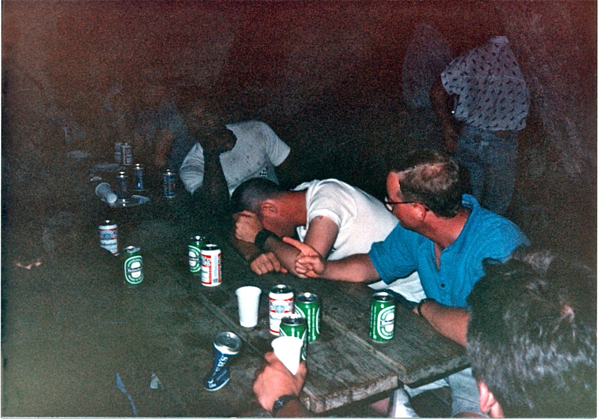 PrestonMcMurry's tweet photo. SoโฆMY #StreetShitting story: After Gulf War I. R&R in Bahrain. Navy NCO club. Pound ๐ปs--TWO A TIME!-- until I get black out drunk. Shore Patrol escorts me off base. Somehow find way back to our CUC-V. (Ha!) Can't hold it. ๐ฉ in alley. ๐ซ๐งป! Use styrofoam to wipe.๐ช https://t.co/8s4qRXcGFe