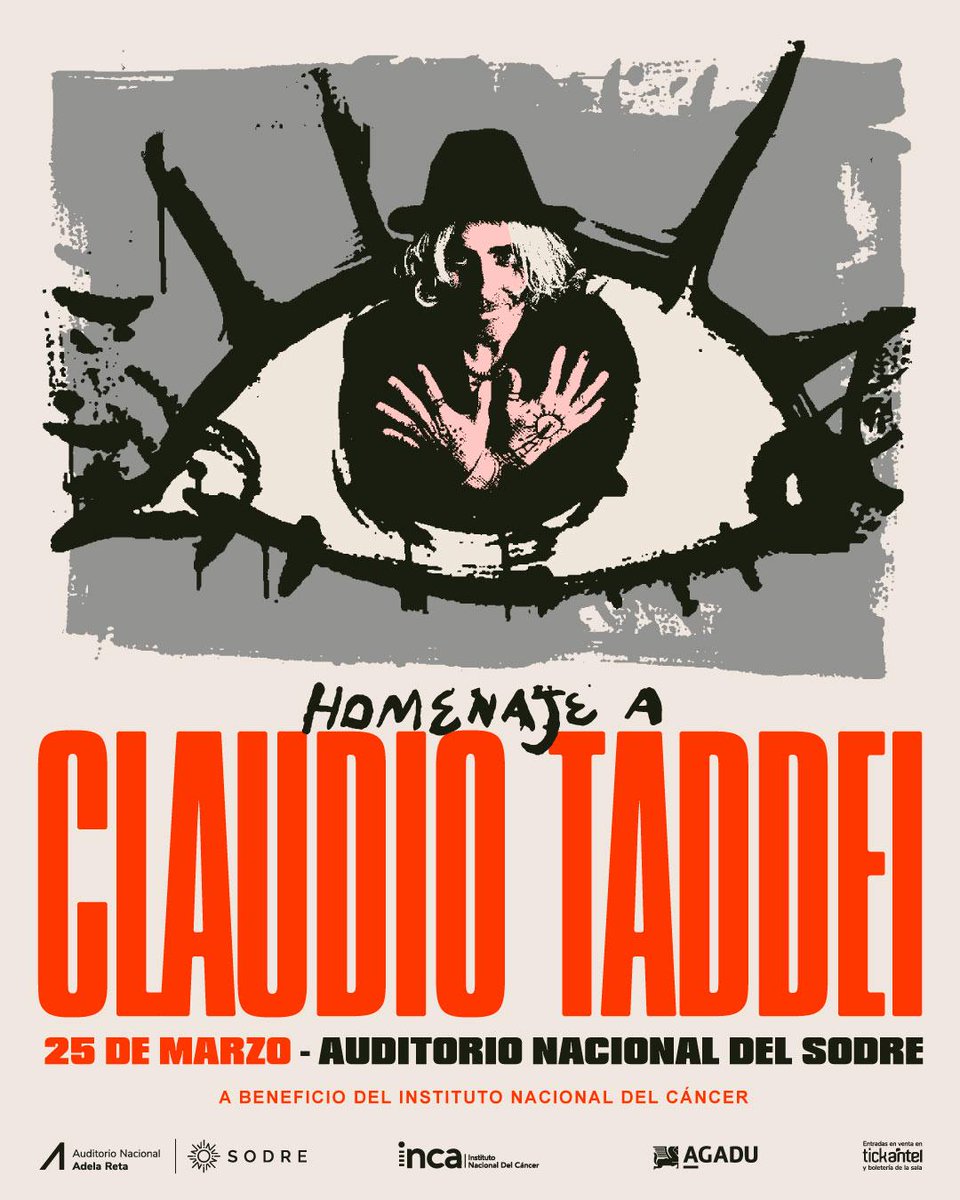 Homenaje a Claudio Taddei en la Sala Fabini
Auditorio Nacional del Sodre - Evento a beneficio del Instituto Nacional del Cáncer cooltivarte.com/portal/homenaj…