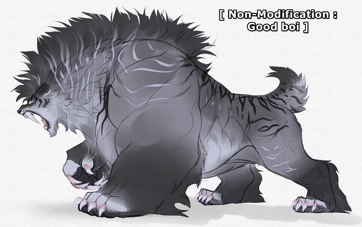 As I said, remove Good Boi’s unstable chimeric genes and you get his original, untouched base body ,

So yea- he basically an oversized saber-tooth kitten