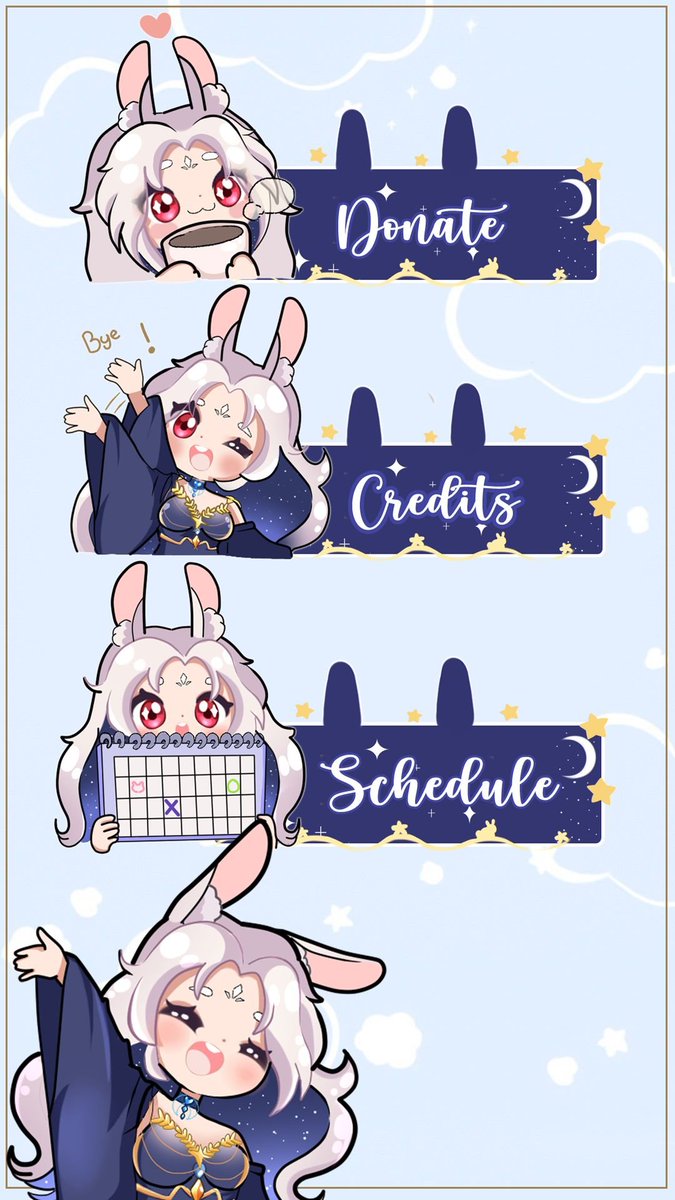evelynvtuber4's tweet image. “Designed a clean panel set for streamers 🎮

#TwitchStreamer" #twitchtv #StreamerCommunity #twitchstreamers #livegaming #ytgaming #banners #logos #vtubermodels #overlays #animations #intros #twittter #discord #instagram #twitch #YouTubers #Fortnite 

Reference from web.