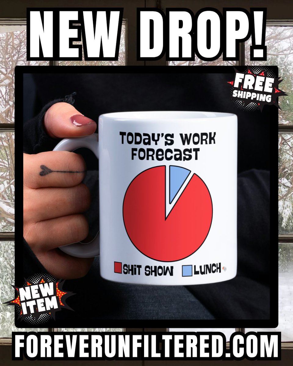 ForeverUnfiltrd's tweet photo. New Drop! "Work Forecast" Ceramic Coffee Mug!  Free shipping to anywhere in Canada and the USA with no Tarriffs!  #mugs #Christmas #work #funny #gifts #fypシ 

https://t.co/UuCTKtbWmw https://t.co/ydDWQel8fv