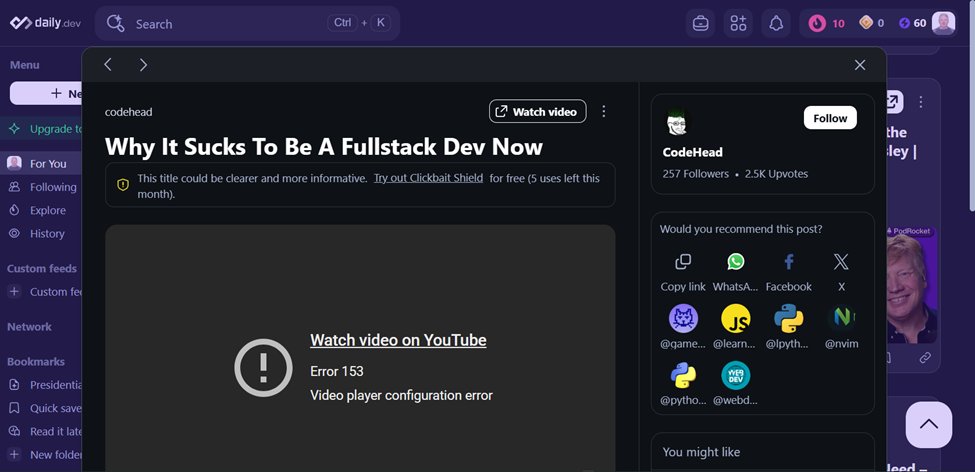 DayDayUp22's tweet image. Friday Focus 🎯
📅 December 19, 2025
• #Beyond365DaysOfCode Day 355
• #100DaysOfCode Day 355
• #freeCodeCamp

📖 Daily Reading
✅ freeCodeCamp News – 1 article
✅ Daily.dev – 1 article
