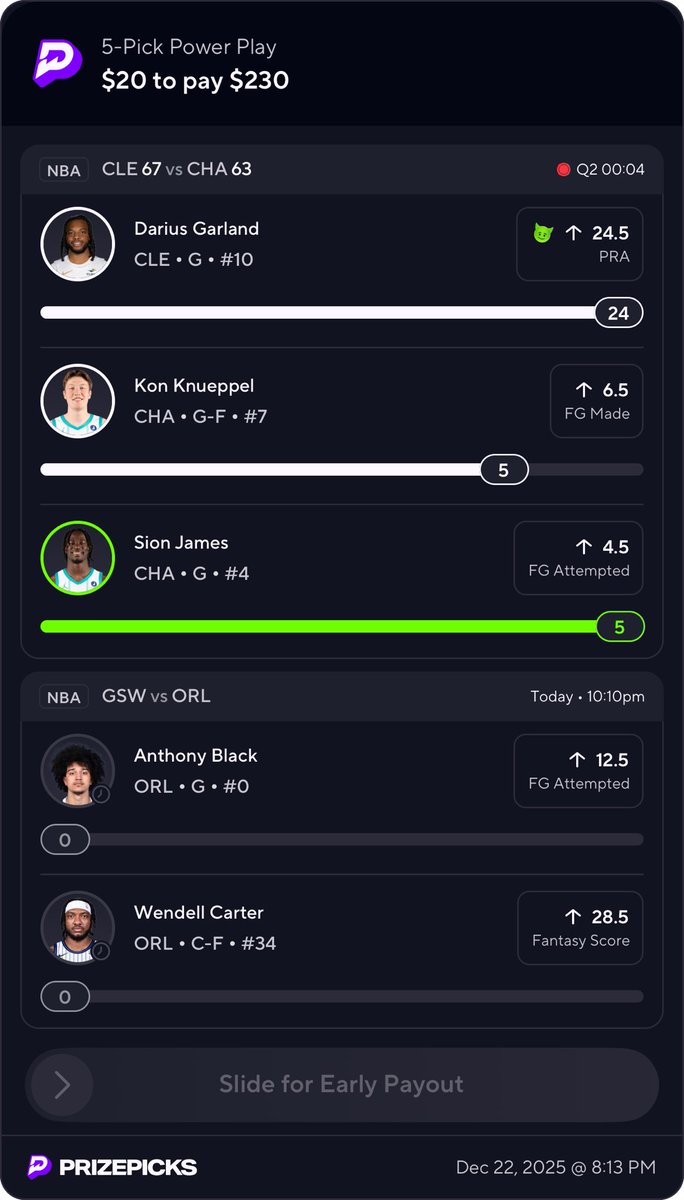 Ctkzeyi's tweet photo. We lookin good so far who trailed ? #PrizePicks #GamblingX #SportsBettingX #NBA https://t.co/gGyMGNmujq