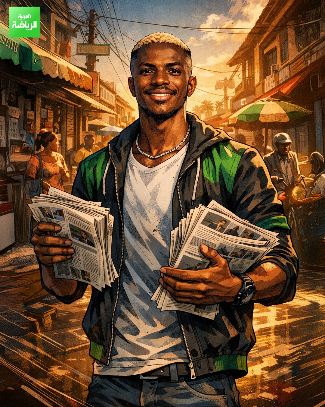 من بائع صحف إلى مهاجم "النسور". فيكتور أوسيمين يشبه حكايات العديد من لاعبي كرة القدم الأفارقة. مهاجم غلطة سراي الحالي كشف عن معاناته في طفولته، قائلاً: "كنت مضطراً إلى بيع الصحف وقوارير المياه لمساعدة أسرتي على البقاء" 