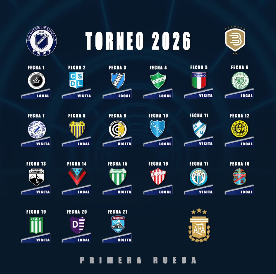 SanMartinBurz's tweet photo. ✅ FIXTURE CONFIRMADO - 2026

#ElMasGrandeDelDistrito #VamosSanma https://t.co/8uESGjAmDc