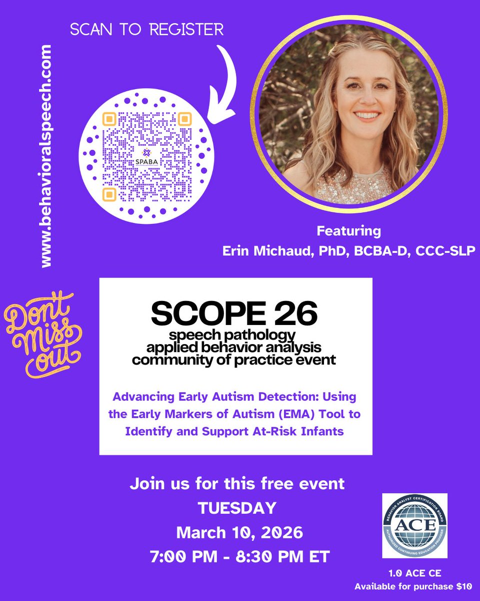 Speech Pathology Applied Behavior Analysis #SPABA tweet media