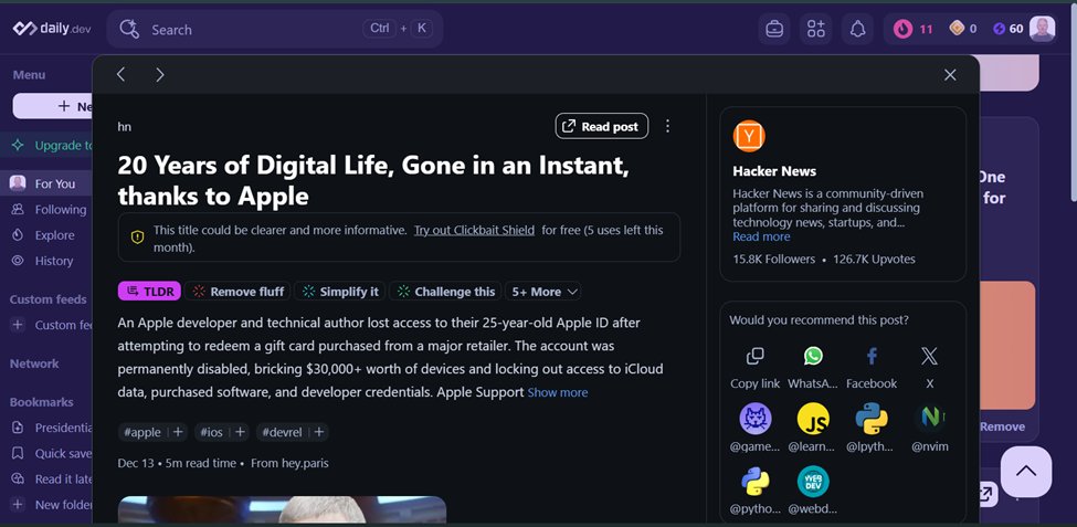 DayDayUp22's tweet image. Weekend Warrior Mode 🛠️🎮
📅 December 20, 2025
• #Beyond365DaysOfCode Day 356
• #100DaysOfCode Day 356
• #freeCodeCamp

📖 Daily Reading
✅ freeCodeCamp News – 1 article
✅ Daily.dev – 1 article