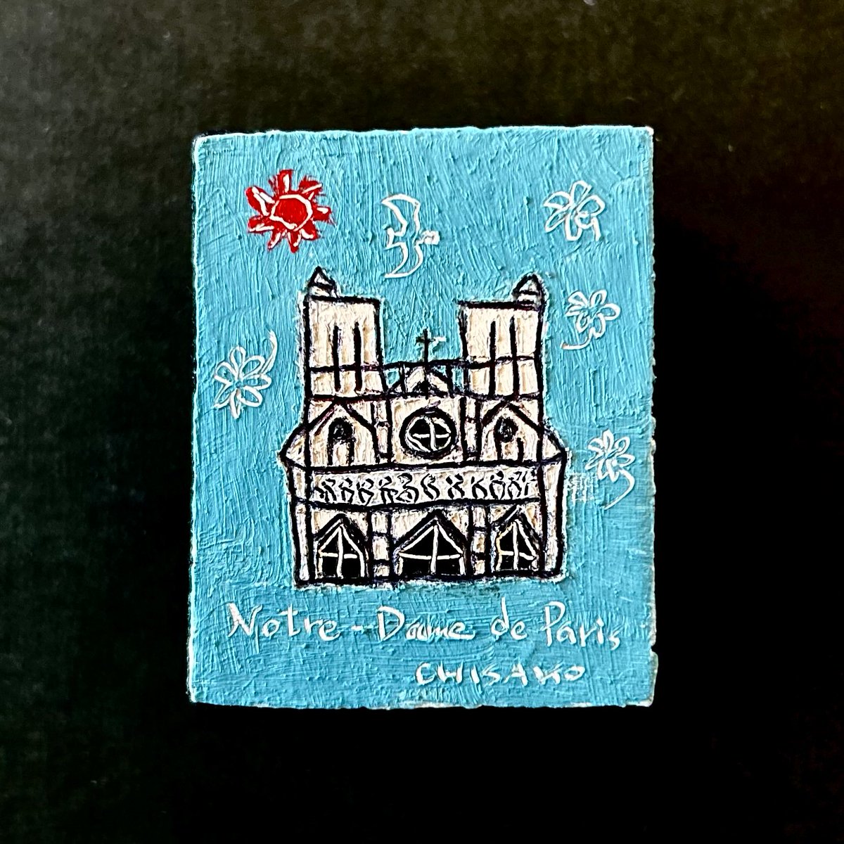 『ノートルダム寺院』油彩画 ノートルダム寺院 paris oilpaint 小さな絵 #art #artist #artwork