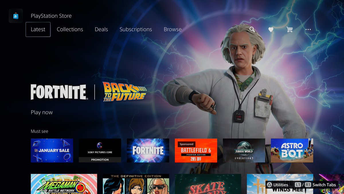 ghostysav's tweet image. Oh hey I guess that’s Doc Brown in Fortnite