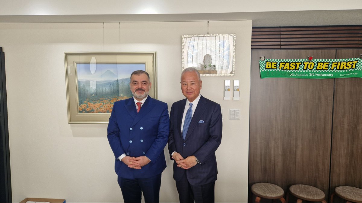 FaridTalibovMFA's tweet image. Great pleasure to meet Mr.Akira Amari, Honorary Chairman of Japan-Azerbaijan Parliamentary Friendship League and longstanding friend of Azerbaijan!