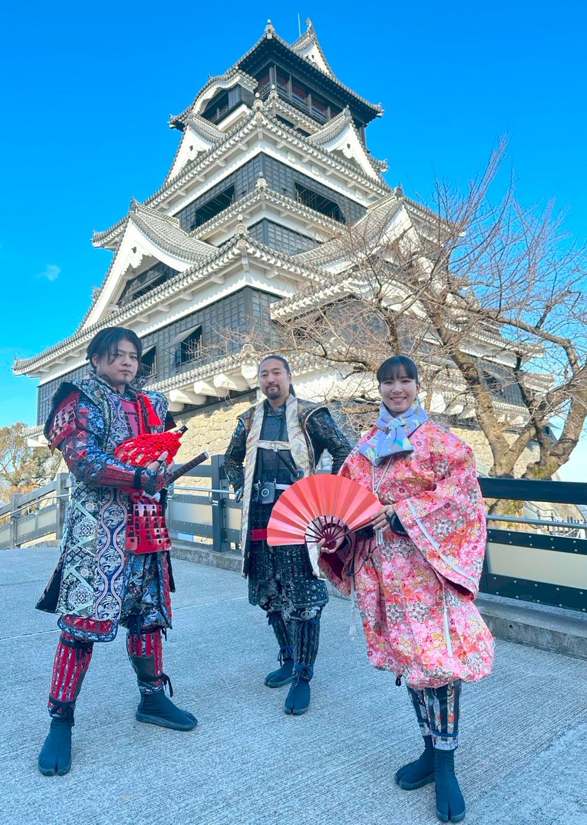 熊本城“こんにちは”武将隊！ 本日は御覧の布陣にて出陣！ 11:30〜 城彩
