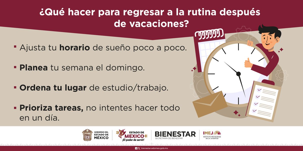 ¿Qué hacer para regresar a la rutina después de vacaciones?

#ElPoderDeServir
#LaGeneraciónDeLaTransformación