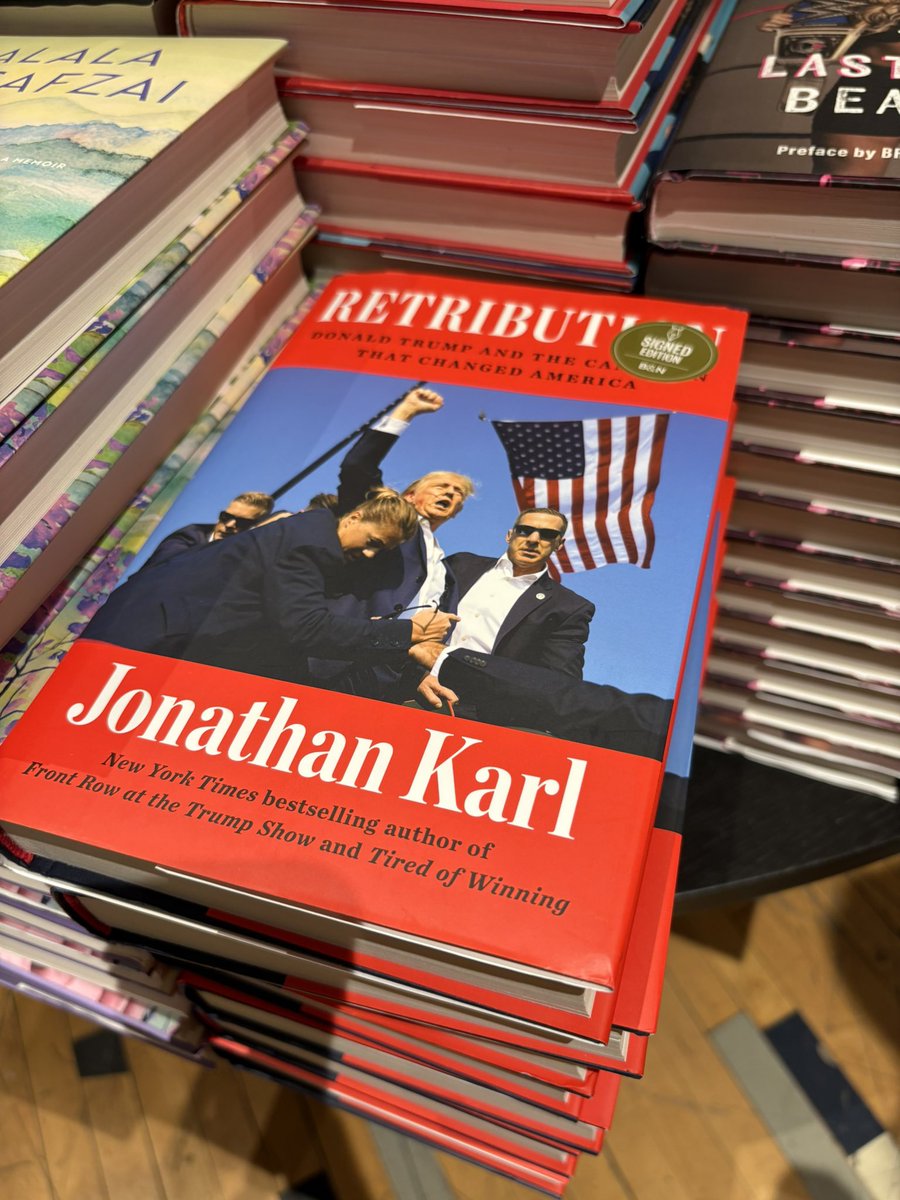 jonkarl's tweet image. Signed copies of Retribution now available at the @BNBuzz in Georgetown