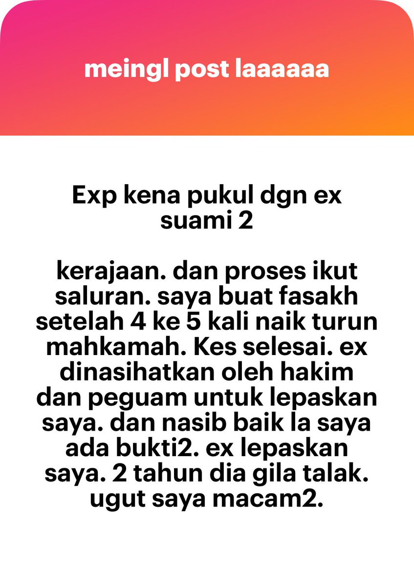 meinmokhtar's tweet photo. Thank you kak share cara nak tuntut fasakh bila kena pukul

JisuLife Handheld Life 9 https://t.co/dCyyBRrK7x https://t.co/q6MzOpOH0n https://t.co/II260TbbkM
