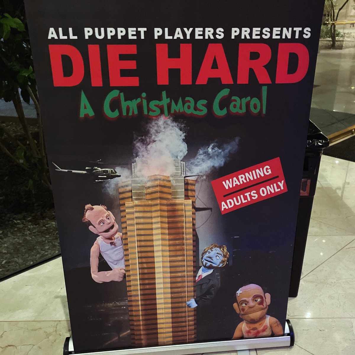 roigrage's tweet photo. Tonight could be the start of a new annual tradition.  And to answer everyone’s question, yes Die Hard is a Christmas movie and this puppet show will take it to another level. https://t.co/p40FojfIZS